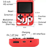 Mini Video Game Portátil C/ 400 jogos + 1 Controle para 2 jogadores